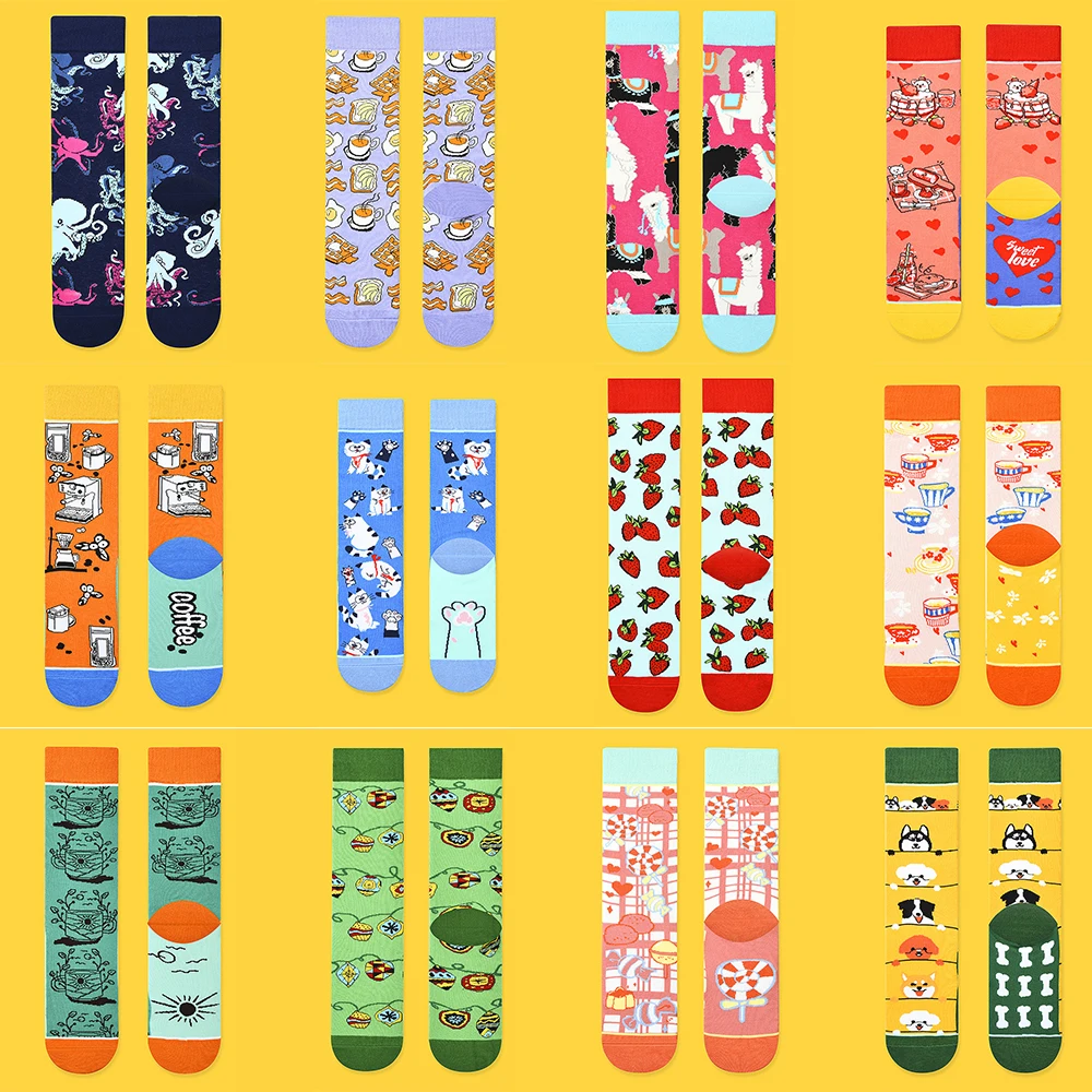 Top Trends: Autumn And Winter New Creative Women&#039;s Straight Tube Cartoon Animal Character Fun Trendy Socks Fashion Long Tube Cotton Socks Shoppable Styles