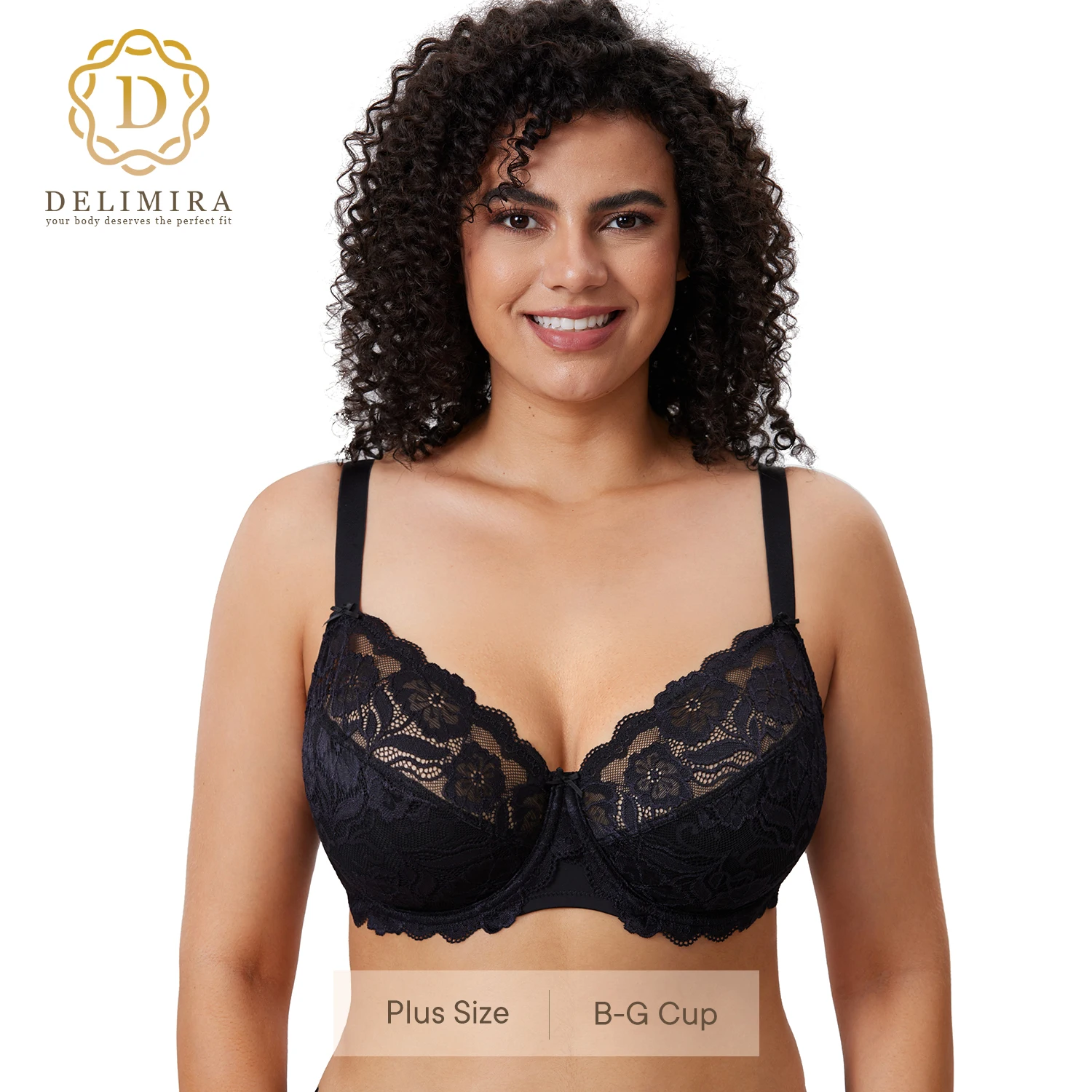 Top Trends: Delimira Women Full Coverage Underwired Non-Foam Plus Size Minimizer Floral Lace Bra Shoppable Styles