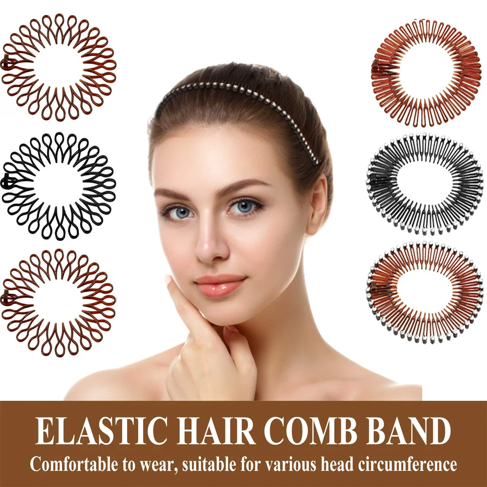 Top Trends: Plastic Full Circle Stretch Flexible Comb Teeth Headband Hair Hoop Band Clip Hairband For Face Wash Fixed Hair Accessories Shoppable Styles