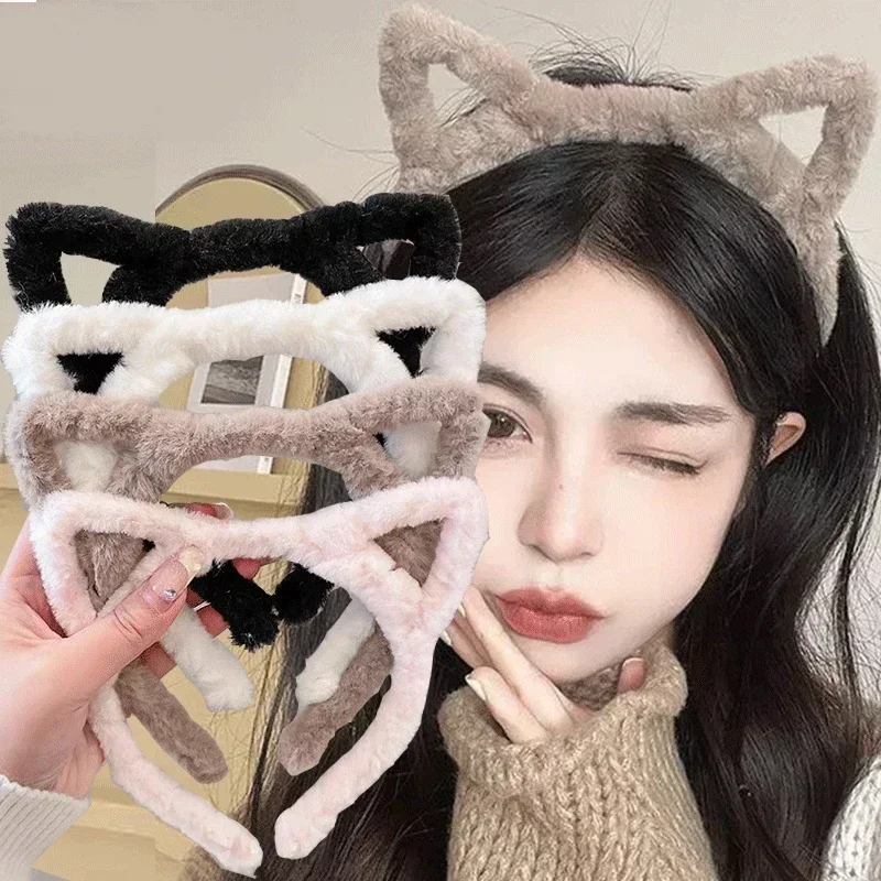 Top Trends: Plush Ear Cat Headbands Furry Cartoon Rabbit Ear Hair Hoop Fluffy Cute Hair Accessories Party Costume Photo Props Shoppable Styles