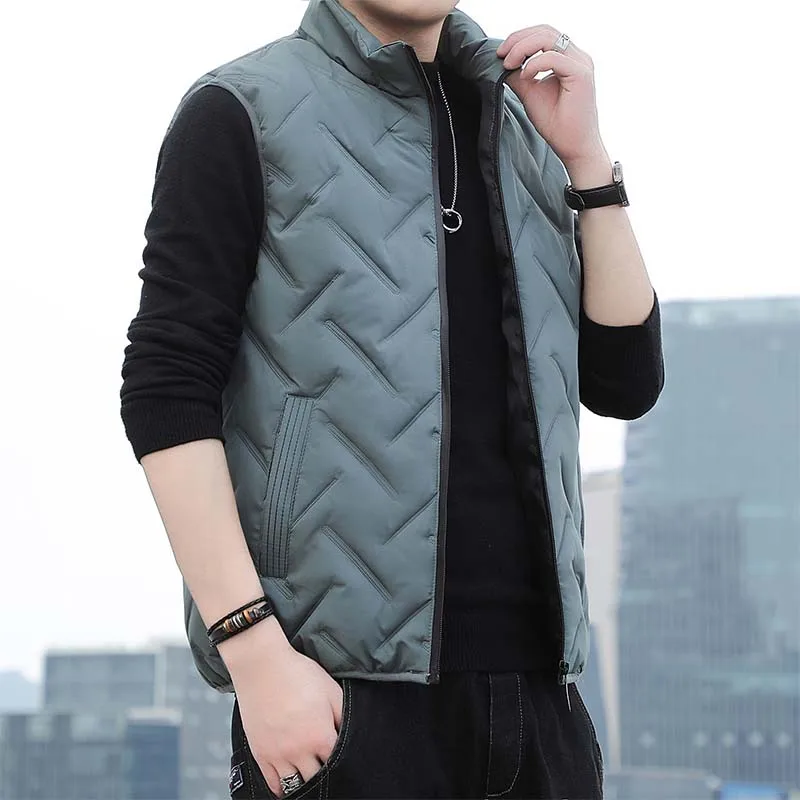 Top Trends: New Autumn Winter Mens Vest Jackets Casual Warm Thicken Sleeveless Waistcoat Veste Homme De Marque Outerwear Coats Vest For Men Shoppable Styles