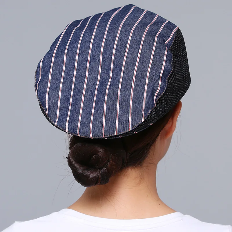 Top Trends: Denim Chef Hats Cafe Bar Waiter Work Caps Breathable Fabric Hotel Bakery Kitchen Hat Beret Shoppable Styles - Image 3