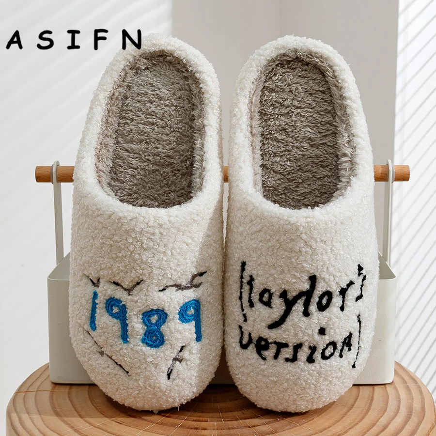 Top Trends: ASIFN 1989 Home Women's Slippers Fuzzy Taylor Style Comfy Flat Taylor Swift Version TS Swifties Seagull Funny Shoes Gift For Her Shoppable Styles