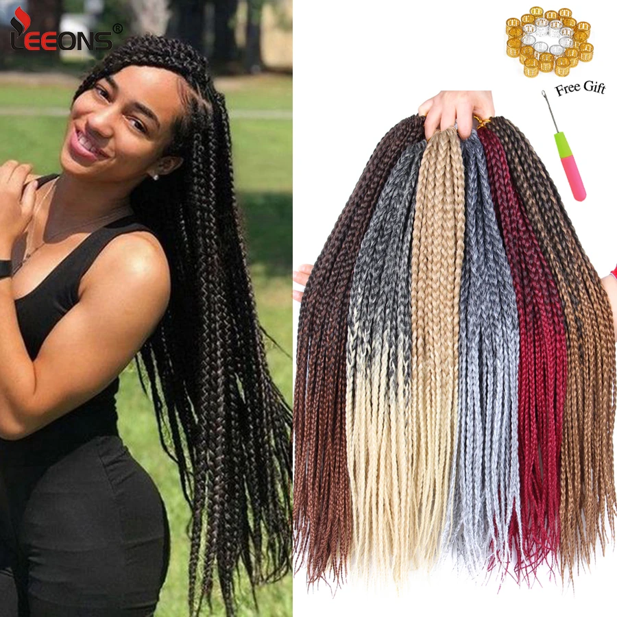 Top Trends: 12 16 20 24 30inch Synthetic Crochet Hair High Quality Braiding Hair Extension Box Braids Hair Crochet Braids Ombre Brown Blonde Shoppable Styles