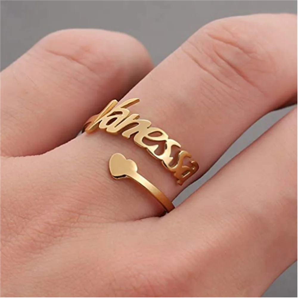 Top Trends: Custom Ring Men Personalized Adjustable Custom Names Heart Ring Stainless Steel Love Wedding Rings For Women Anniversary Jewelry Shoppable Styles