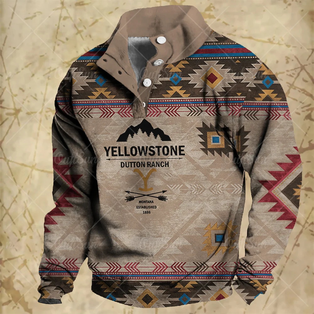 Top Trends: Men&#039;s Hoodie Autumn Long Sleeve Sweatshirt Vintage Harajuku Print Oversized Y2K Clothing Button Tops Fashion Hoodies For Men Shoppable Styles