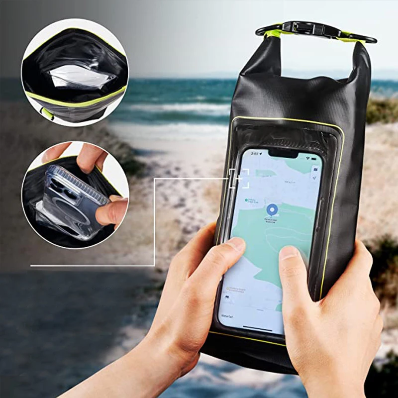 Top Trends: 2L Waterproof Bag Outdoor Shoudler Bag 2-In-1 Mobile Phone Waterproof Bag Pvc Swimming Waterproof Bag For Beach Boat Sports Shoppable Styles