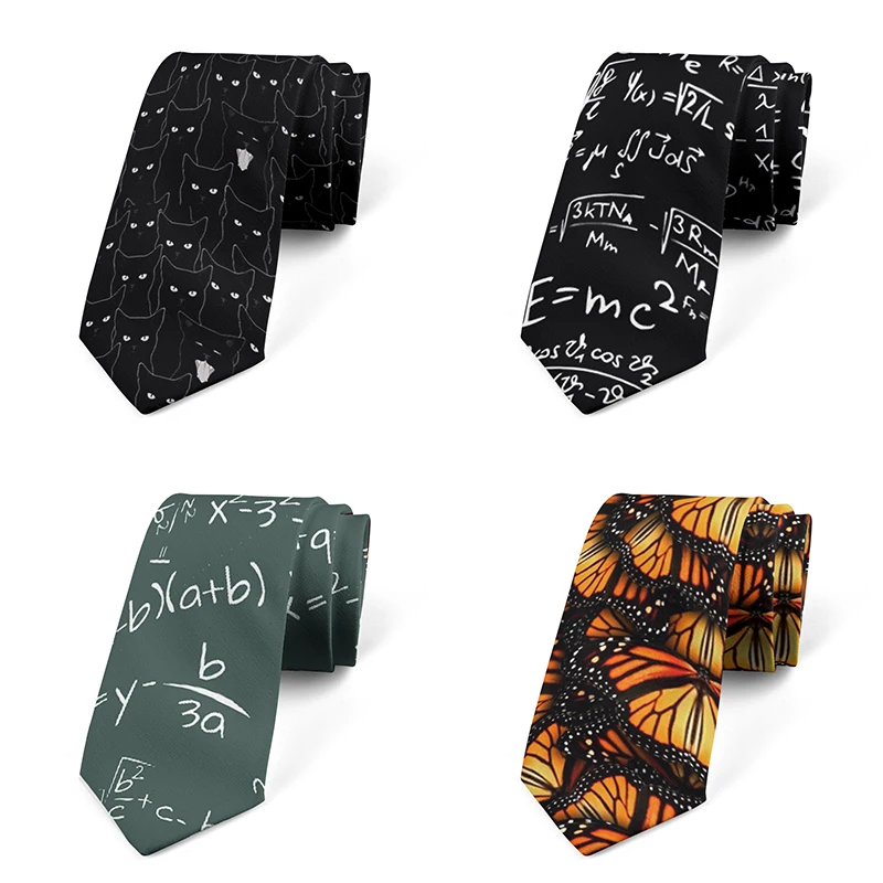 Top Trends: Mathematical Equation Printed Tie Men's Fashion All-Match Personality Casual Necktie 8 Cm Wide Tie Wedding Party Accessories Shoppable Styles