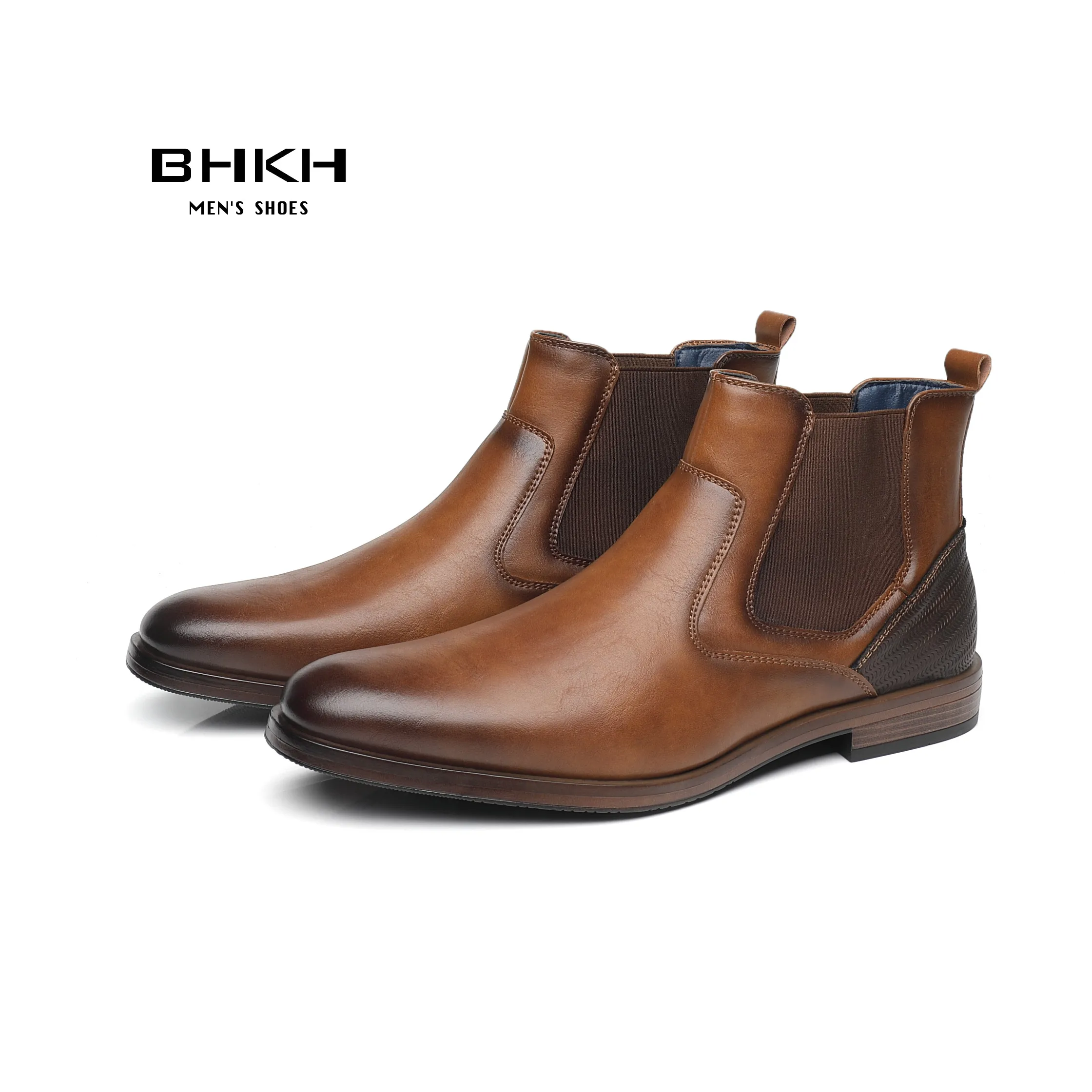 Top Trends: BHKH 2022 Men Chelsea Boots New Winter Men Boots Soft Leather Elastic Strap Ankle Boots Smart Formal Business Dress Shoes Man S Shoppable Styles