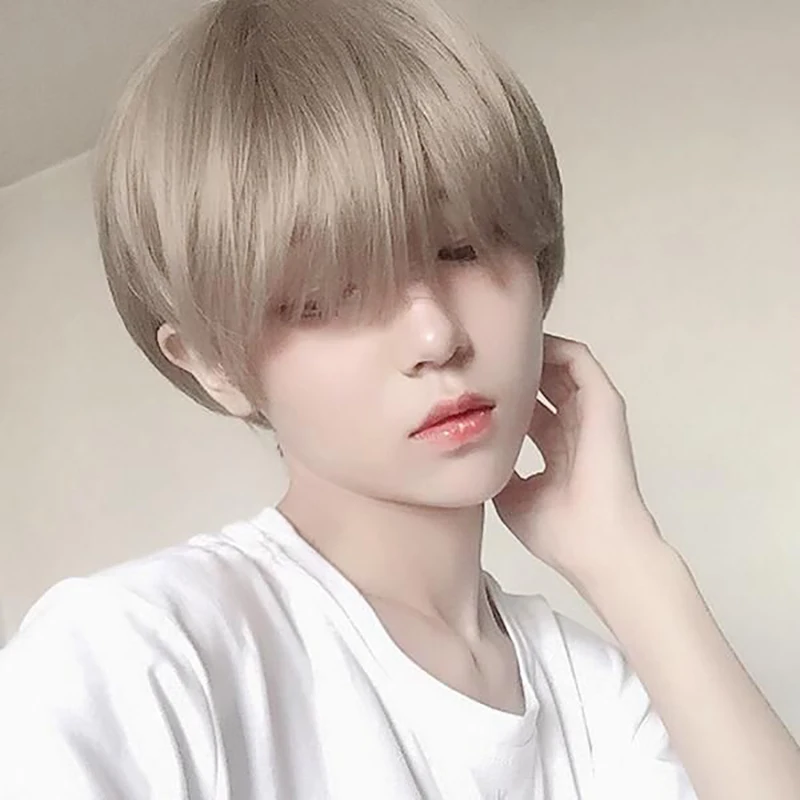 Top Trends: TALANG Men's Synthetic Wigs Short Straight Bangs For Male Boy Cosplay Anime Daily Party Wig Heat Resistant Shoppable Styles