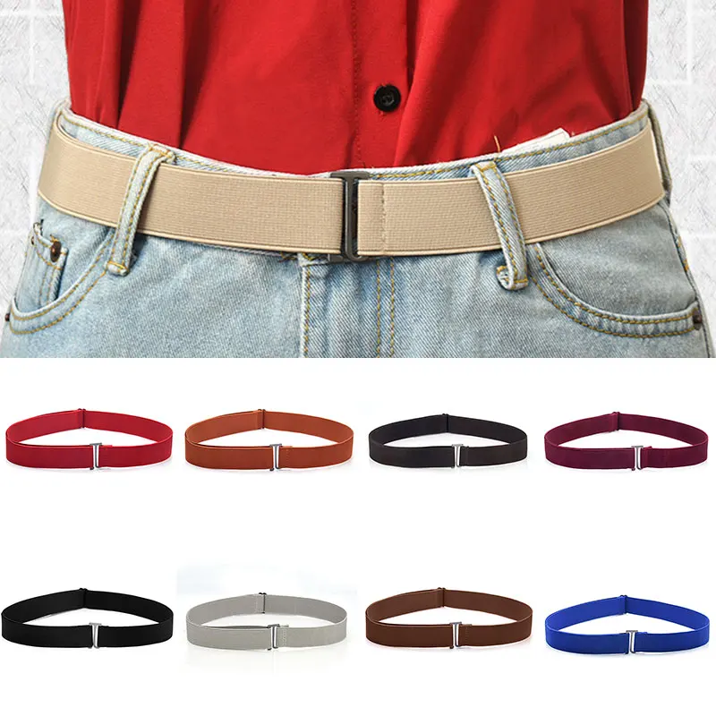 Top Trends: No Show Adjustable Size Elastic Band Elastic Stretch Waist Belt Flat Buckle Women Solid Color Soft Invisible Jeans Pant Belt Shoppable Styles