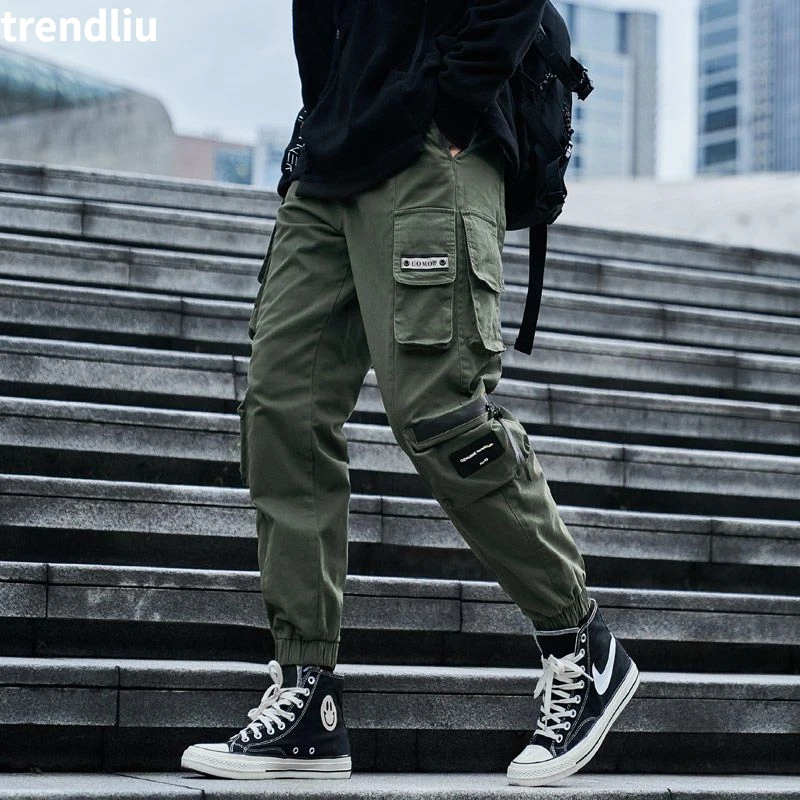 Top Trends: New Style Autumn Winter Mens Cargo Pants Fashion Side Pokets Hip Hop Techwear Joggers Male Japanese Streetwear Trousers Pants Shoppable Styles