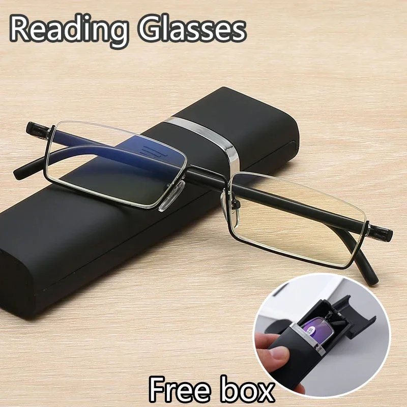 Top Trends: Anti-Blue Light Reading Glasses TR90 Half Frame Women Men Finished Presbyopic Eyeglasses Eyewear With Case Diopter + 1.0 To + 4.0 Shoppable Styles