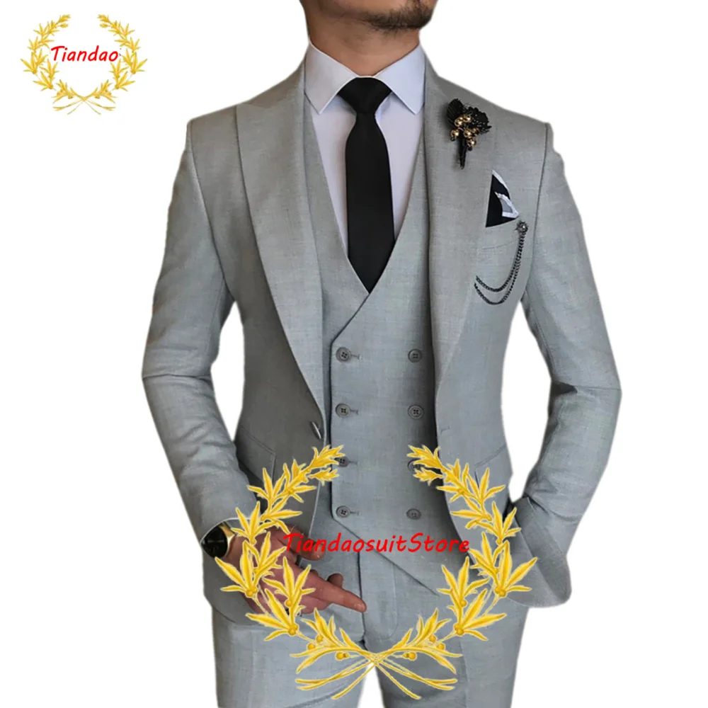 Top Trends: Dark Gray Men&#039;s Business Suit 3 Piece Blazer Pants Vest Formal Workwear Wedding Groom Tuxedo Slim Fit Jacket Shoppable Styles