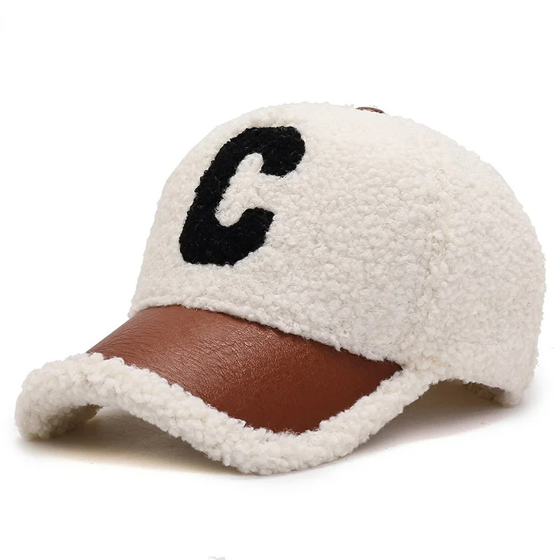 Top Trends: 2022 New Winter Caps Letter Embroidery Lamb Wool Baseball Cap Teddy Cashmere Warm Capss Shoppable Styles