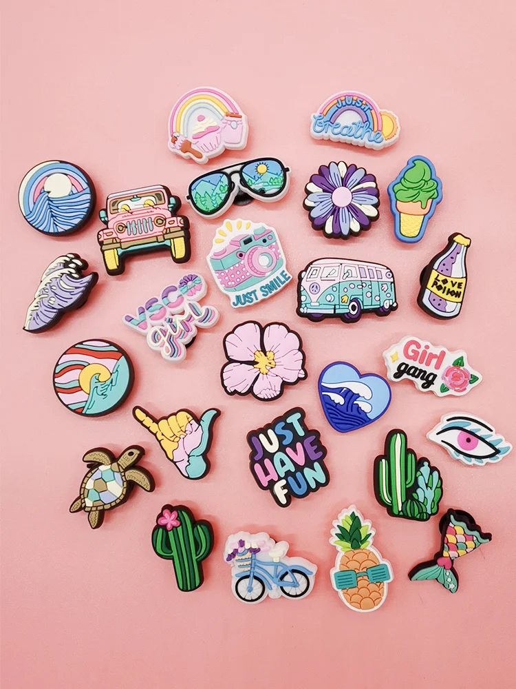 Top Trends: Funny Summer Theme Shoe Charms PVC Buckle Accessories Shoe Decorations Fit Slides Sandals Croc Ornaments Adult Kids Decor Gifts Shoppable Styles