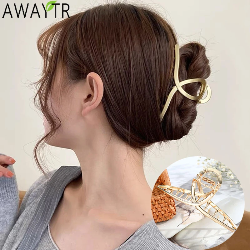 Top Trends: AWAYTR Women Barrettes Metal Hair Claws Thick Hair Accessories Hair Clips Hairpins Ladies Hairgrip Headwear Girls Ornaments Crab Shoppable Styles - Image 6