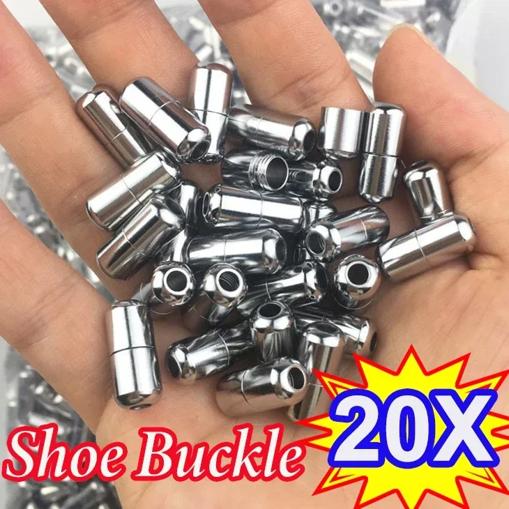 Top Trends: Metal Capsule Shoelaces Semicircle Buckles No Tie Buckle Connector For Shoes Sneakers Shoelace Kids Adult Quick Tie Shoe Laces Shoppable Styles