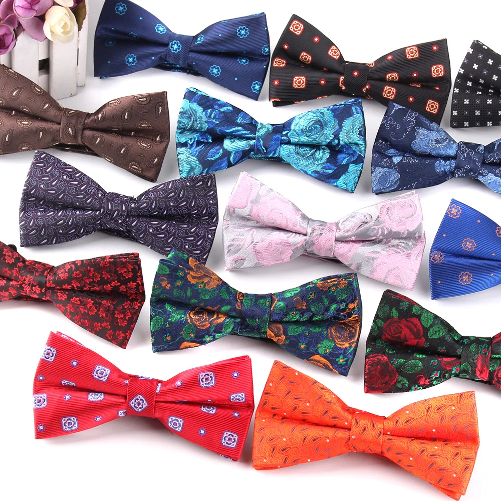 Top Trends: New Floral Men Bow Tie Casual Jacquard Bow Ties For Men Adjustable Bow Ties For Business Wedding Butterfly Suits Cravats Bowties Shoppable Styles