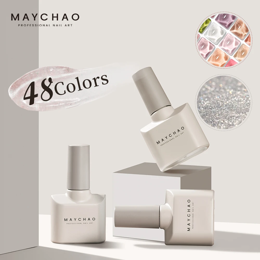 Top Trends: MAYCHAO 12ml Gel Nail Polish 48 Colors Glossy Semi Permanent Soak Off UV LED Frosted Gel Nails Painting Varnish Shoppable Styles