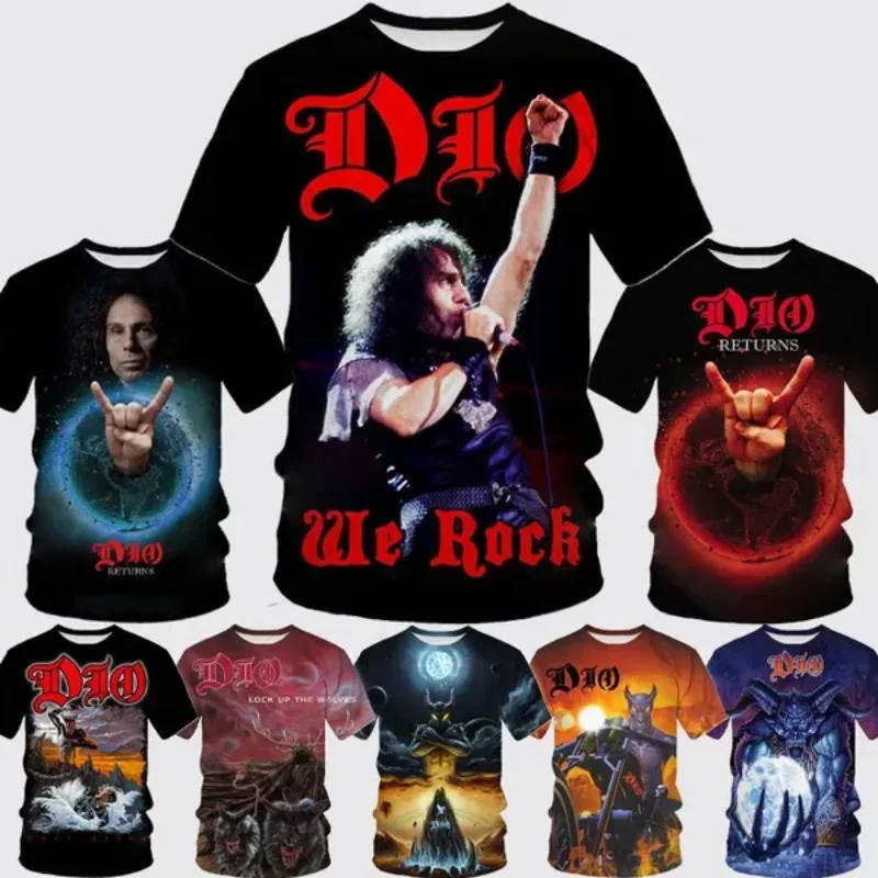 Top Trends: Fashion Men Clothing New Metal Rock Dio Band 3D Print T-shirt Hip Hop Street Unisex Oversized T Shirt Harajuku Short Sleeve Tops Shoppable Styles