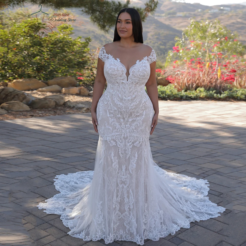 Top Trends: Exquisite Mermaid Wedding Dresses Plus Size Off The Shoulder Sleeveless Bride Gowns Lace Appliques Sweep Train Vestido De Noiva Shoppable Styles