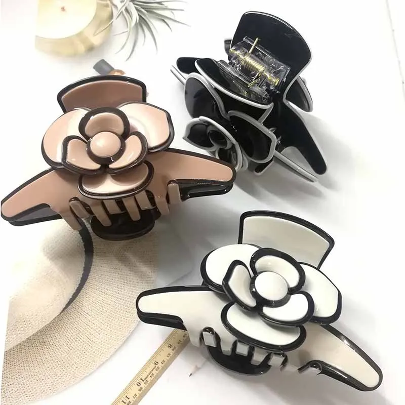 Top Trends: Acetate Camellia Hair Claw Clip Clamp For Women Girl Flower Handmade French Fashion Head Accessories Mujer Wholesale Shoppable Styles