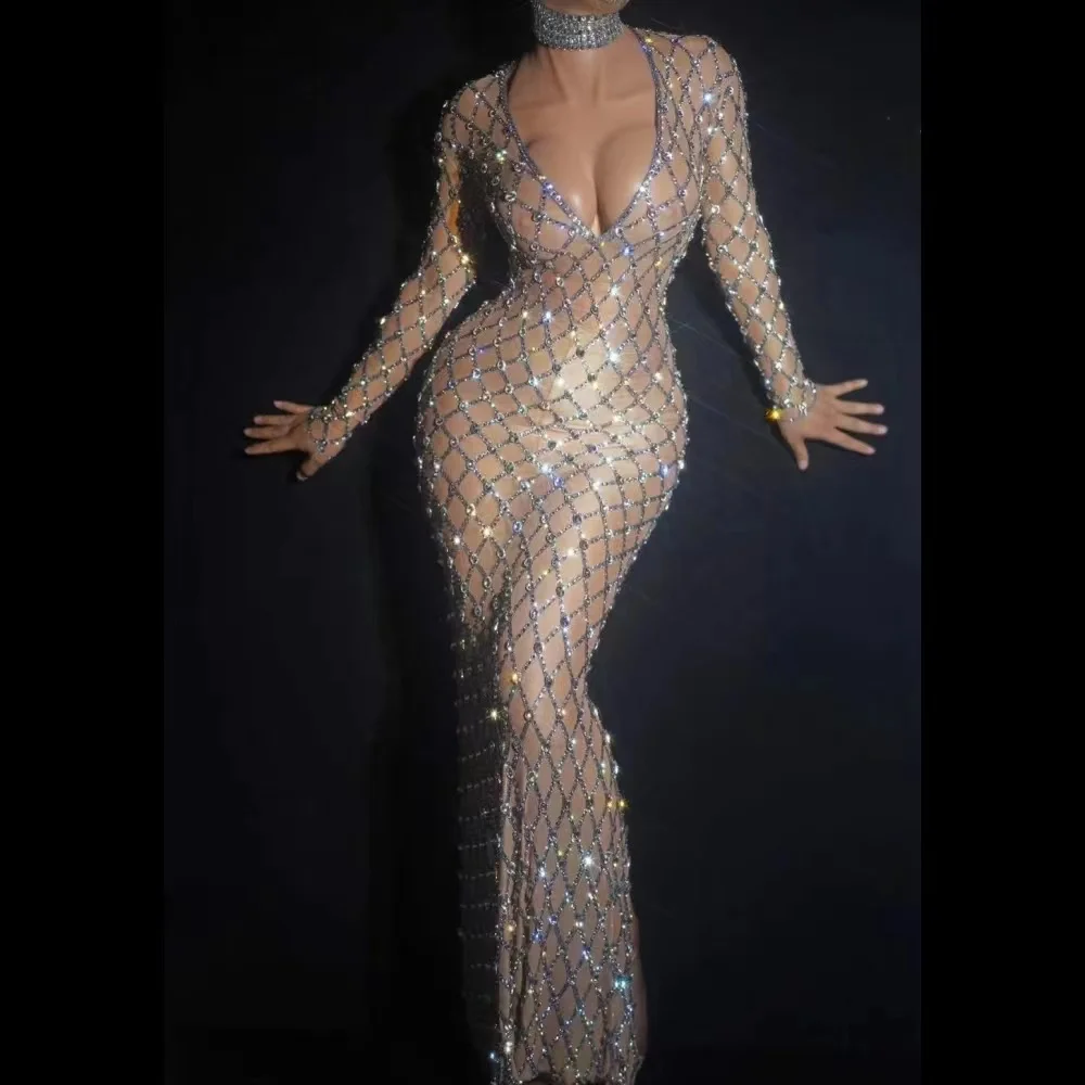 Top Trends: Sparkly Rhinestone Mermaid Prom Dresses Deep V Neck Long Sleeve Sequin Evening Gowns Formal Party Dress Wedding Dress Birthday Shoppable Styles