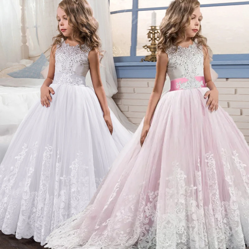 Top Trends: 2024 Formal Girl Bridesmaid Dress Kids Clothes Baby Birthday Children Lace Princess Party Wedding Evening Prom Costume Vestidos Shoppable Styles