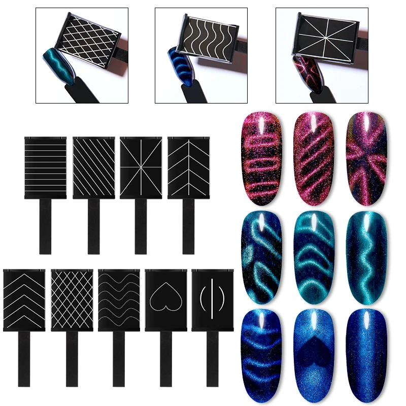 Top Trends: Magnetic Stick Nail Art 9D Magnetic Effect Strong Magnet Board Painting Gel Magnetic Nail Gel Polish Varnish Tools Manicure Nail Shoppable Styles