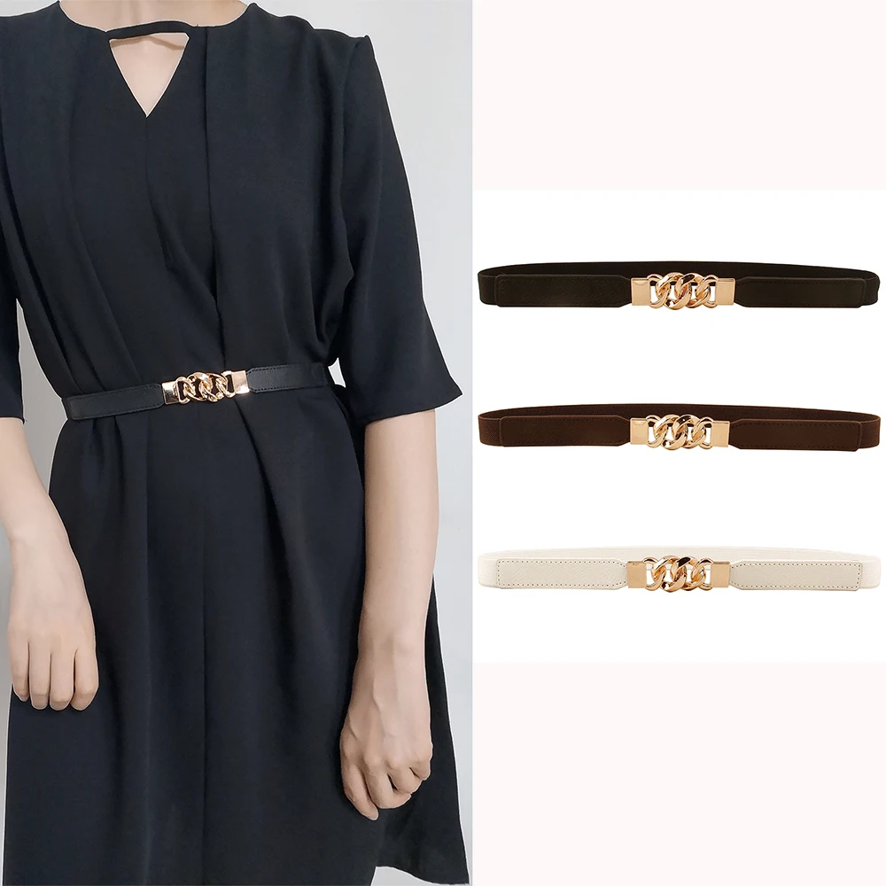 Top Trends: Belt Women's Thin Belt Slim Decorative Shirt With Dress Multi-ring Buckle Elastic High Elastic Atmosphere Summer New Style Shoppable Styles