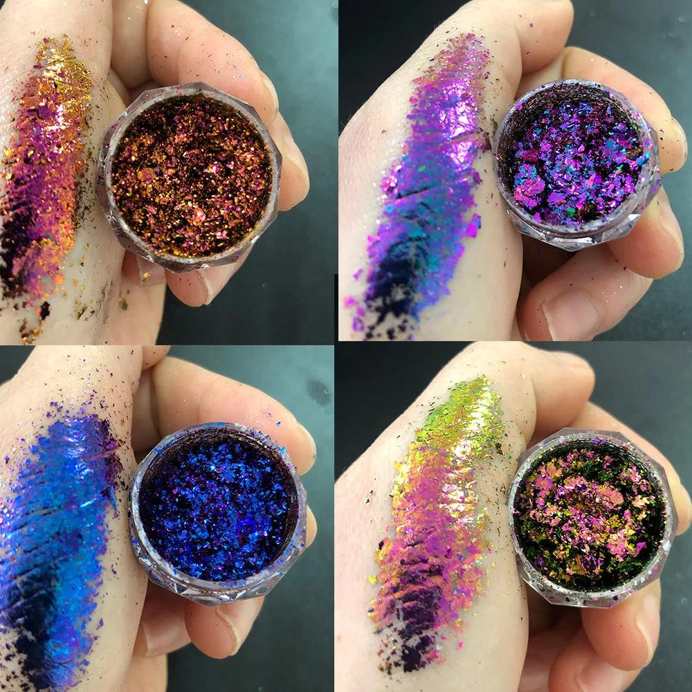 Top Trends: 1Jar Chameleon Opal Nail Flakes Powder Net 0.2g Holographic Chameleon Chrome Flakes Rainbow Eyeshadow Chameleon Powder PT*6565 Shoppable Styles