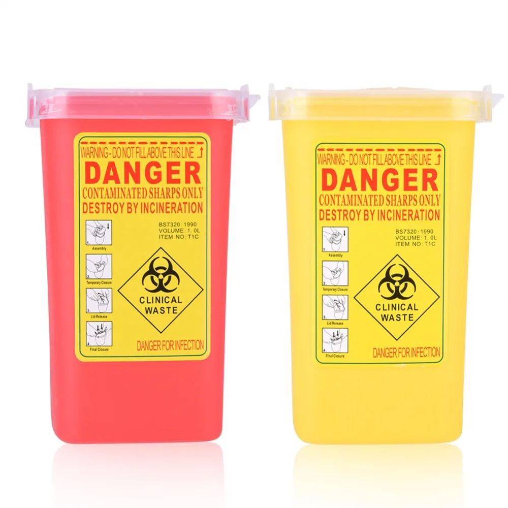 Top Trends: Tattoo Medical Plastic Sharps Container Biohazard Needle Disposal 1L Size Waste Box Tattoo Machine Supplies Box Container Tatoos Shoppable Styles