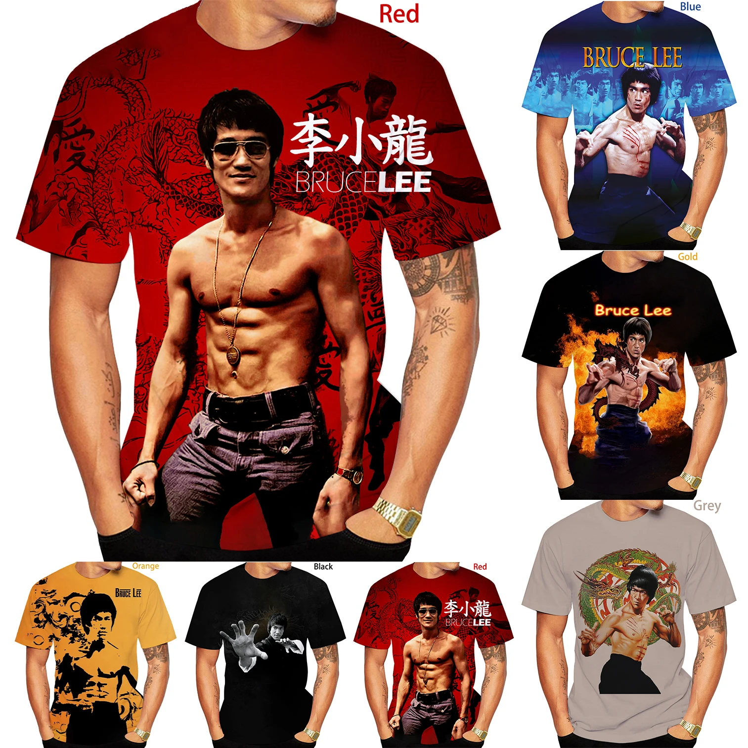 Top Trends: Newest Fashion 3D Printing Bruce Lee T Shirt Cool Short Sleeved T-Shirt Hot Men / Women TShirt Unisex Summer Tees Shoppable Styles