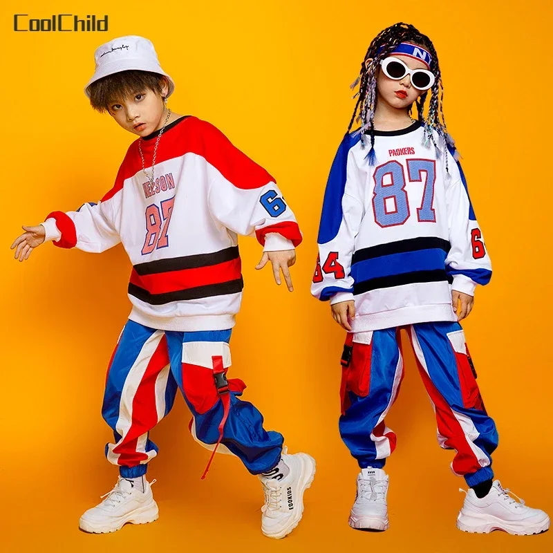 Top Trends: Boys Hip Hop Contrast Color Sweatshirt Cargo Pants Girls Joggers Street Dance Clothes Sets Kids Streetwear Child Jazz Costumes Shoppable Styles