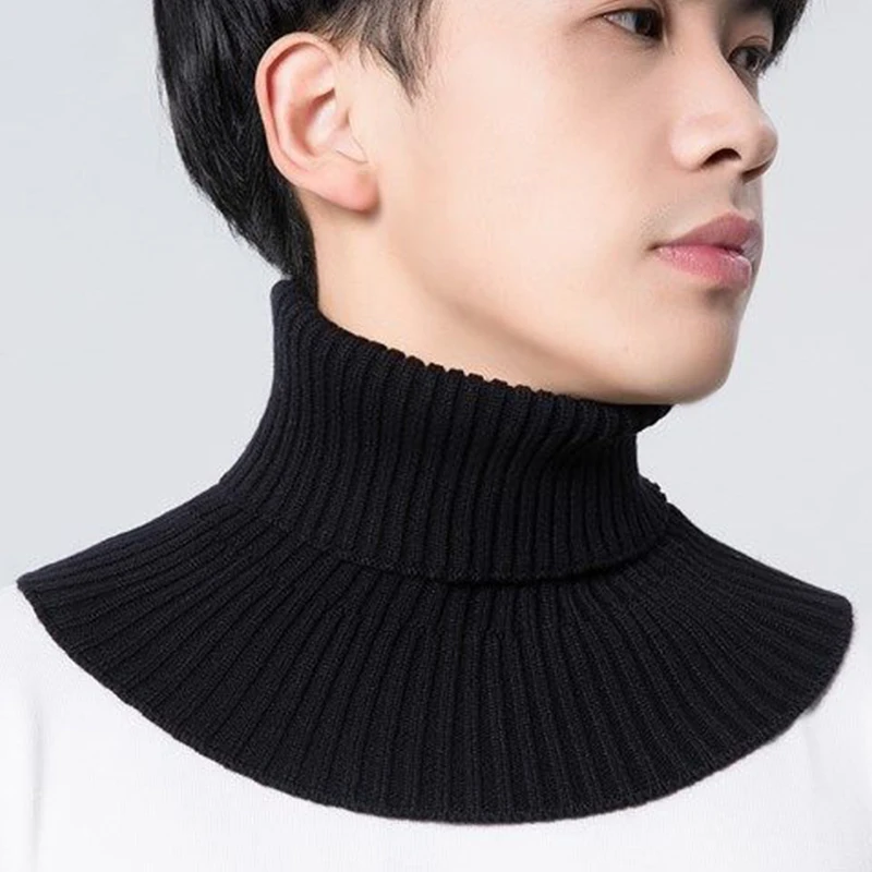 Top Trends: Men Knitted Fake Collar Scarf Ribbed Elastic False Collar Winter Warm Cycling Windproof Collar Ruffles Detachable Wrap Scarf Shoppable Styles