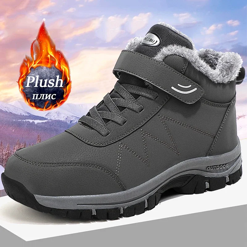 Top Trends: Winter Women Men Boots Waterproof Leather Sneakes Man Plush Warm Unisex Snow Boots 2024 New Outdoor Non-slip Men's Hiking Boots Shoppable Styles