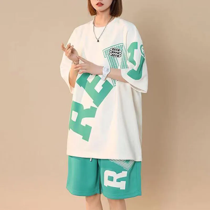 Top Trends: Two Piece Women Clothing Tracksuit Oversized Shorts Sets Summer New Korean Fashion Short Sleeve Tops Female Sports Casual Suits Shoppable Styles