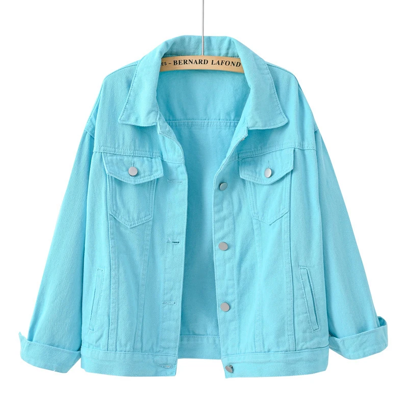 Top Trends: Women Denim Jacket 2022 Female Casual Tops Short Coat Solid Jean Jackets Autumn Fashion Ladies Cotton Loose Outerwear Shoppable Styles