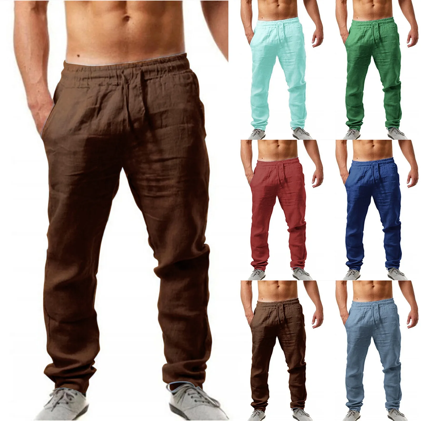 Top Trends: Hot Men Cotton Linen Pants Male Summer Quick-dry Breathable Solid Color Linen Trousers Street Casual Comfortable Costume Male Shoppable Styles