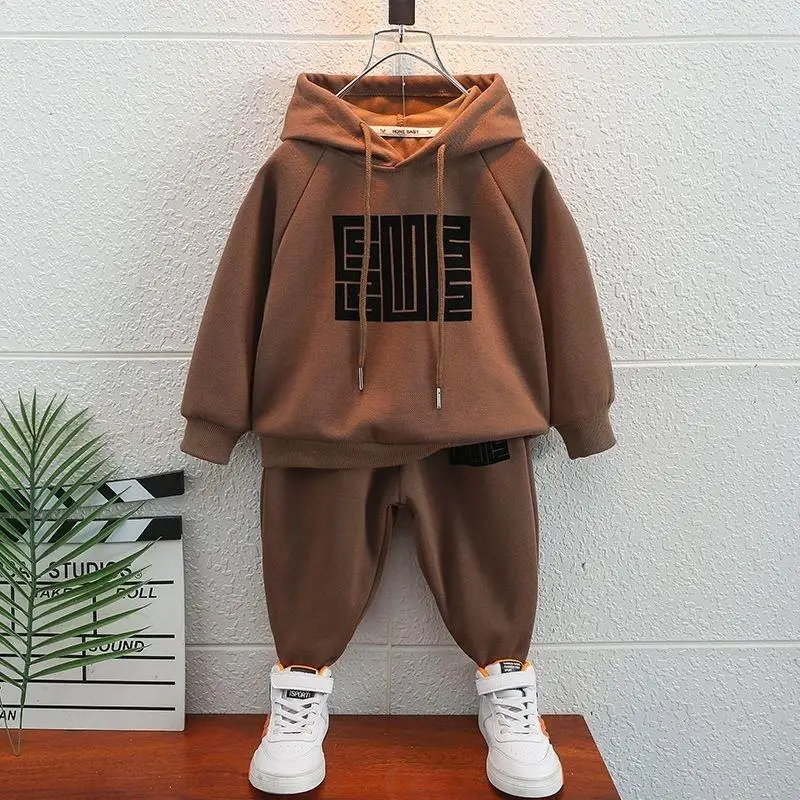 Top Trends: Baby Boy Girl Clothing Sets Children Pullover Sweatshirts + Simple Solid Cotton Sports Pants 2pc Kids Clothes Boy Suit Hooded Shoppable Styles