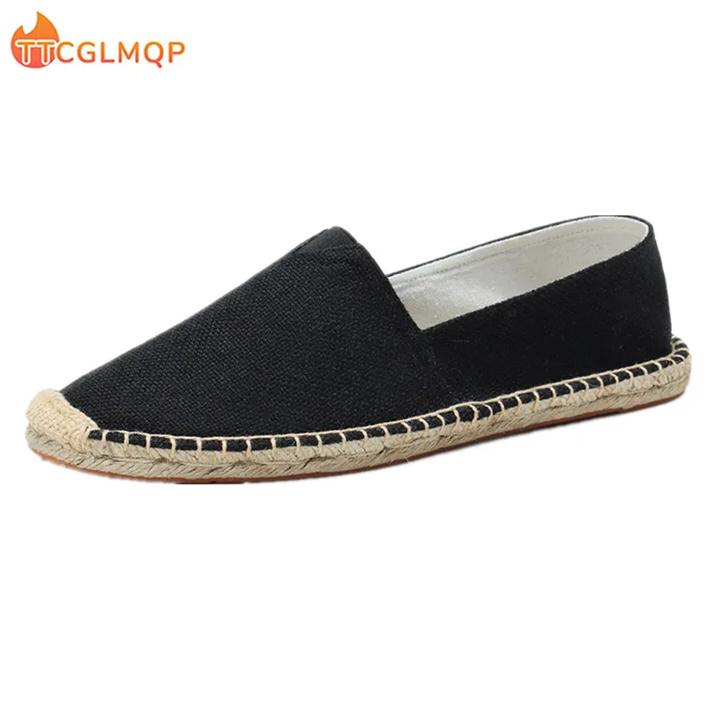 Top Trends: 2022 Summer New Men's Linen Casual Shoes Handmade Weaving Fisherman Shoes Fashion Casual Flat Espadrilles Driving Shoes Big Size Shoppable Styles - Image 3