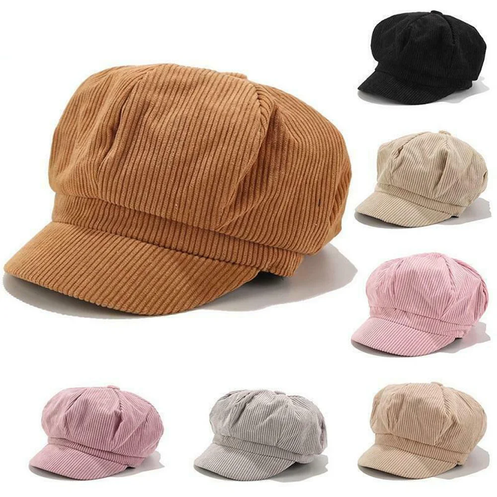 Top Trends: New Autumn And Winter Adjustable Soft Warm Peaked Cap Corduroy Womens Girls Baker Boy Newsboy Hat Women Warm Leisure Caps New Shoppable Styles