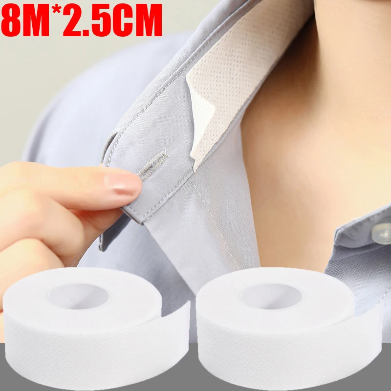 Top Trends: Disposable Self-Adhesive Collar Sticker Women Men Absorbent Anti-dirt T-shirt Collar Sticker Protector Neck Liner Pads 8M*2.CM Shoppable Styles