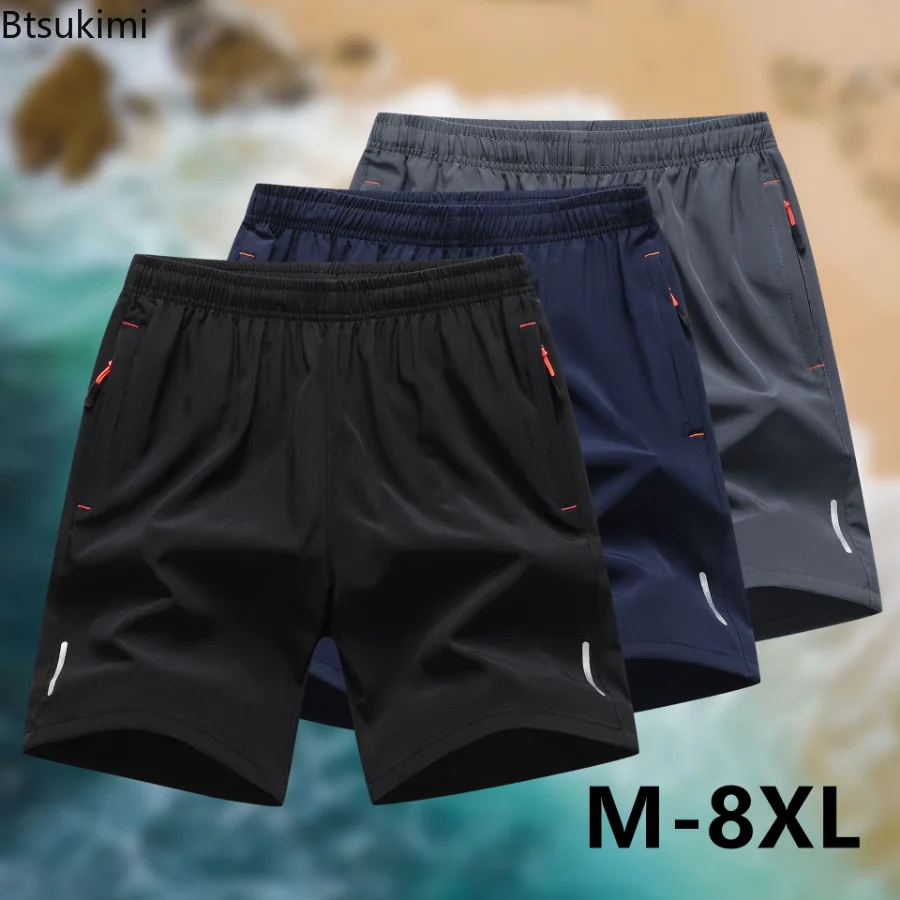 Top Trends: 2023 Summer Shorts Men Ice Silk Casual Shorts Male Short Pants Sports Plus Size 7XL 8XL Cool Running Streetwear Shorts For Men Shoppable Styles