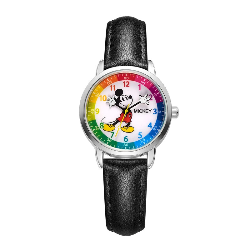 Top Trends: Disney Gift With Box Cute Rainbow Gradient Waterproof Fashion Mickey Girl Student Quartz Watch Zegarek Relojes Sumergibles Shoppable Styles