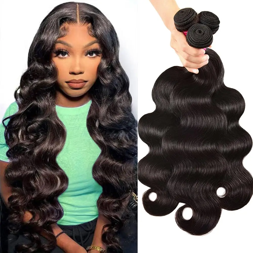 Top Trends: 10A Unprocessed Brazilian Body Wave Bundles Human Hair Extensions Natural Color Weave Bundles Remy Hair Extension Wholesale Shoppable Styles