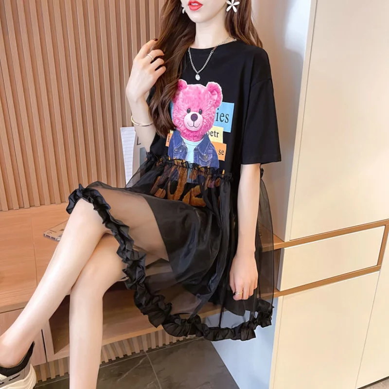 Top Trends: T Shirt Dress Woman Short Sleeve Summer Lace Clothing Women&#039;s Top Funny Fitted Slim Causal Long Graphic O Tall Kpop Cute Tees Xl Shoppable Styles