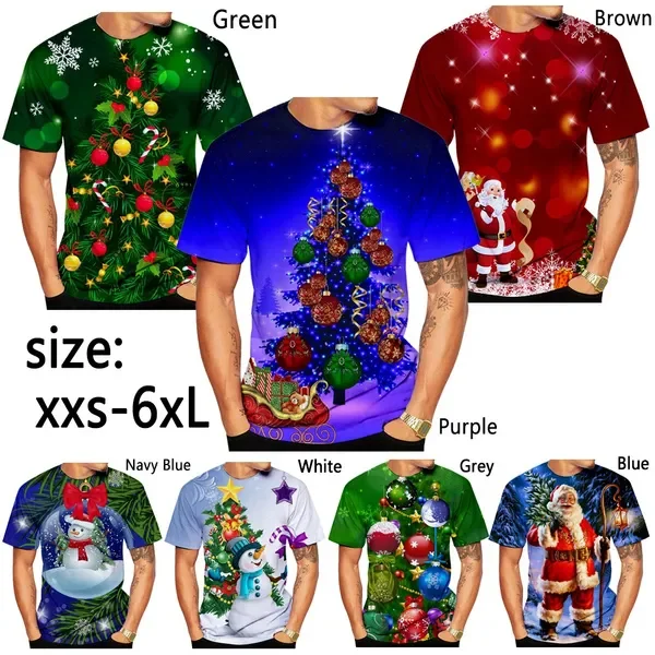 Top Trends: New Fashion Christmas 3D Printing T-shirt Men's And Women's Summer Casual Short-sleeved Christmas Tree / snowman / Santa T-shirt Shoppable Styles