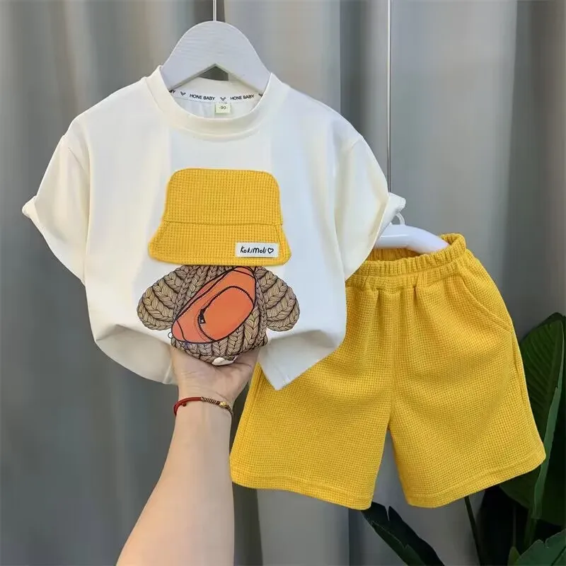 Top Trends: Children&#039;s Clothing Boys&#039; Summer Set 2023 New Children&#039;s Baby Short Sleeve T-shirt Shorts Two Piece Set Shoppable Styles